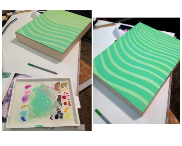 process image three- laying the stripes and sta-wet handy palette